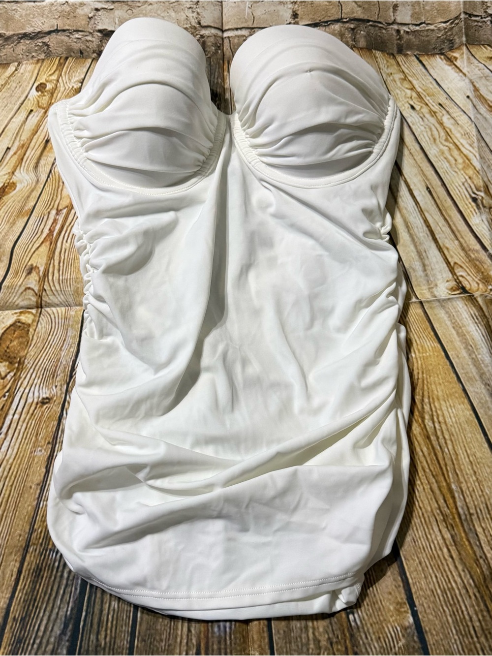 Victoria's Secret White swim top. And added matching Newlywed Bottoms
